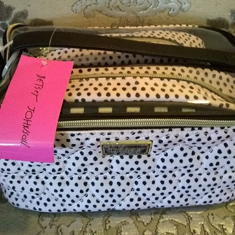 NWT Betsey Johnson make-up case and bags